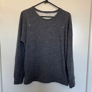 J Brand Zip Shoulder Sweatshirt is Heather Grey Size Medium